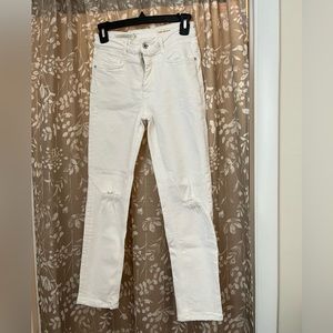 Pilcro high rise slim white jeans